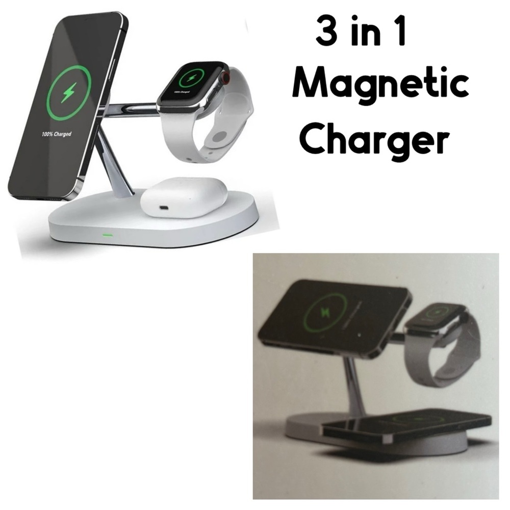 Waystar 3 in 1 magnetic charging station iPhone watch AirPods open box pre-owned